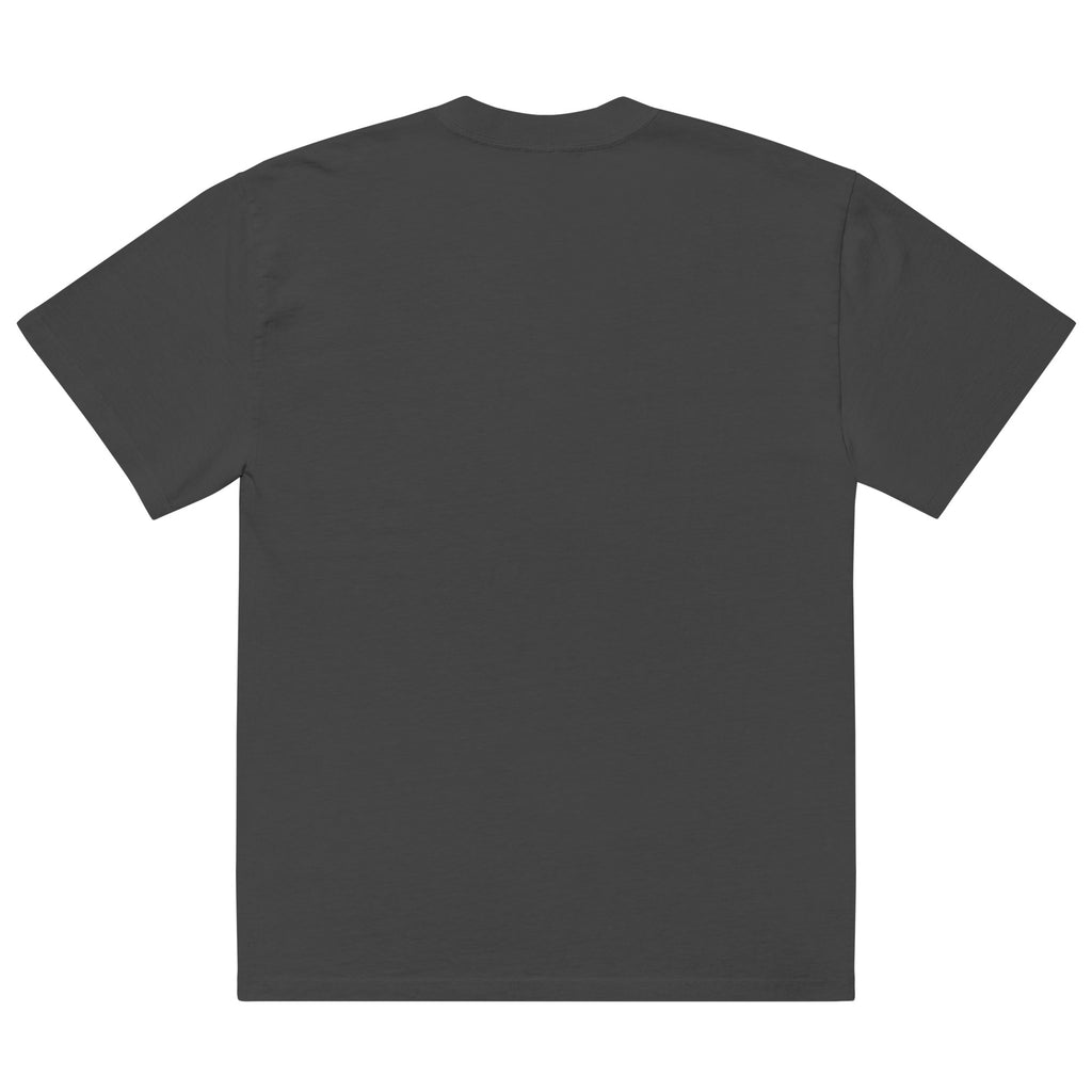 Oversized faded t-shirt, black, back view detail two