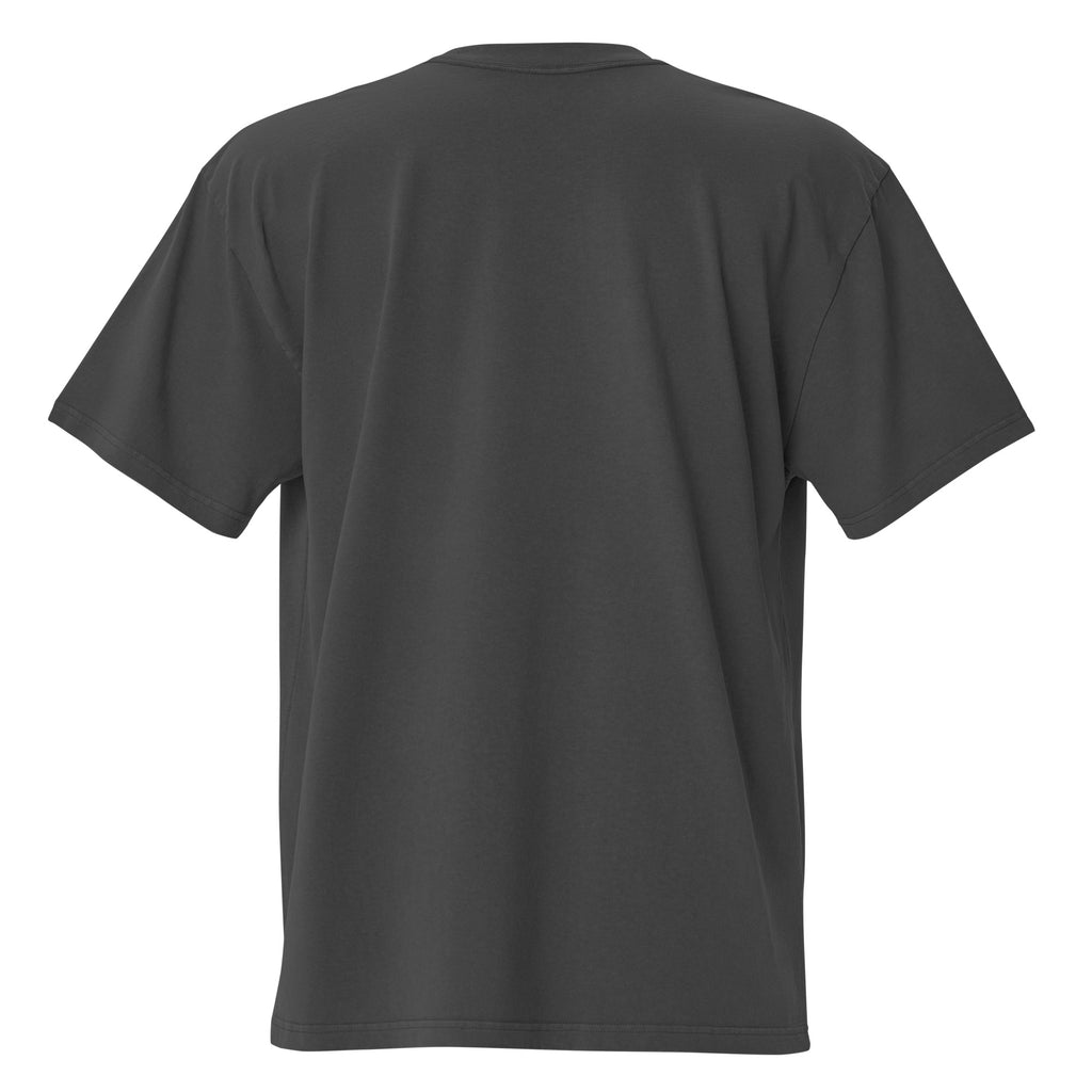 Oversized faded t-shirt, black, back view