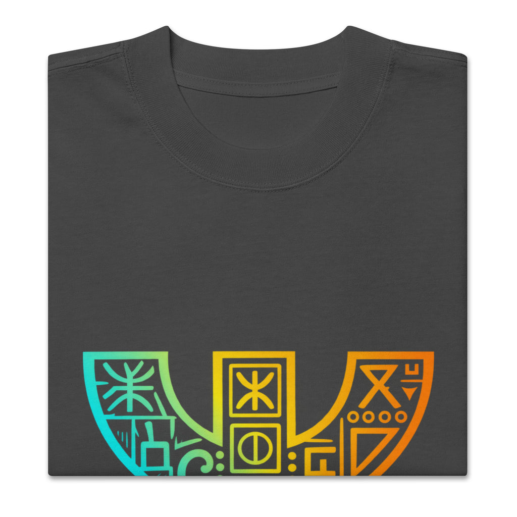 Oversized faded t-shirt, black, front view detail four