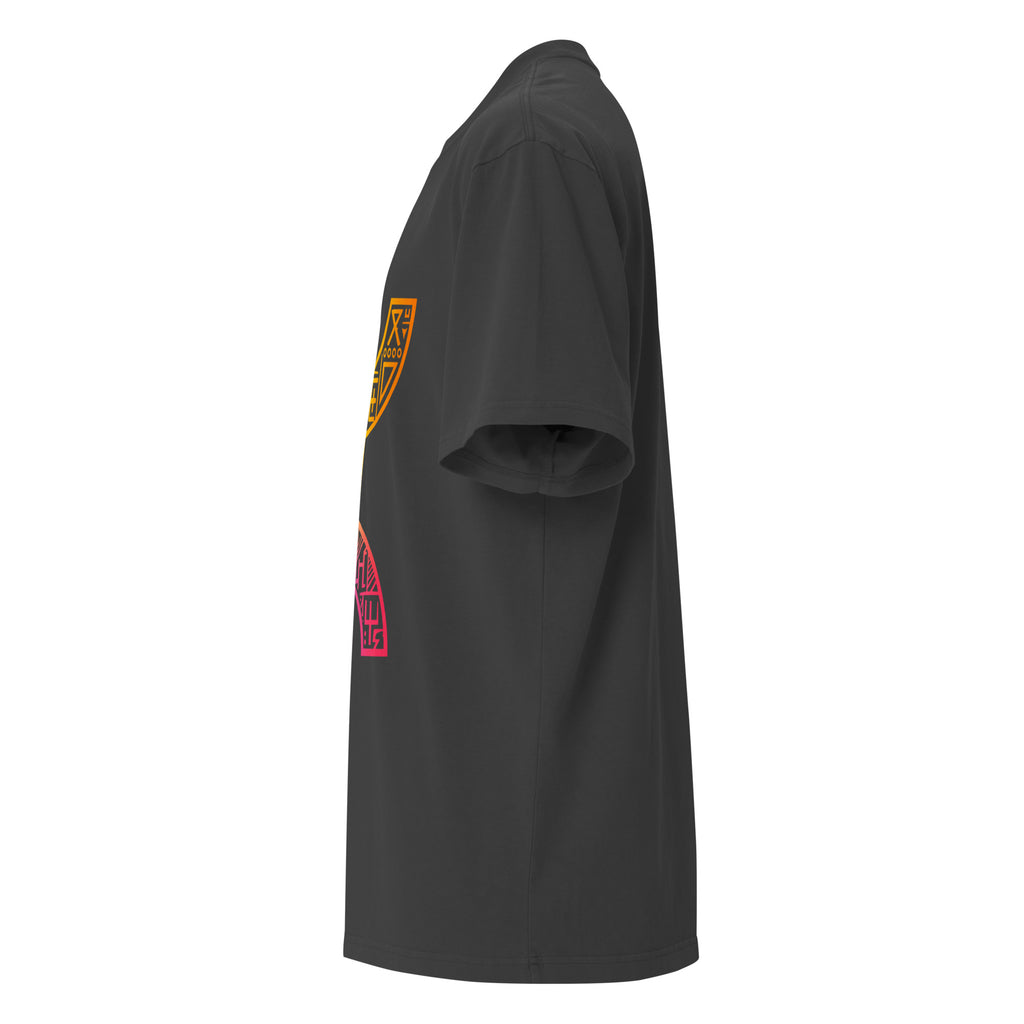 Oversized faded t-shirt, black, left side view