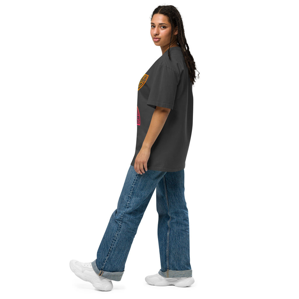 Oversized faded t-shirt, black, left view alternate