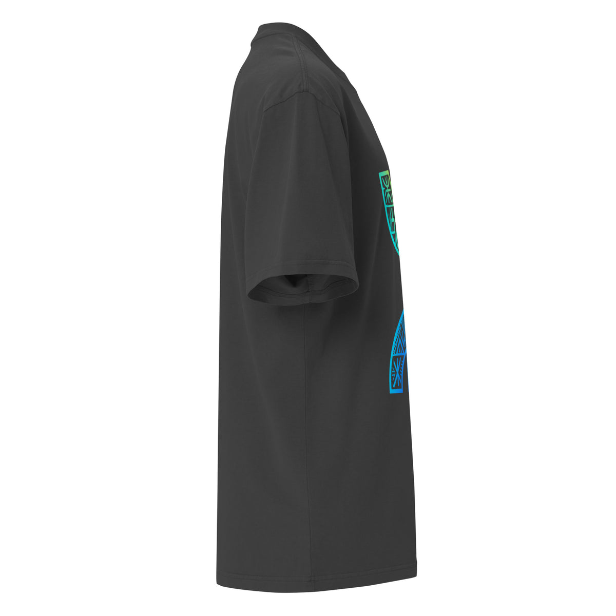 Oversized faded t-shirt, black, right side view