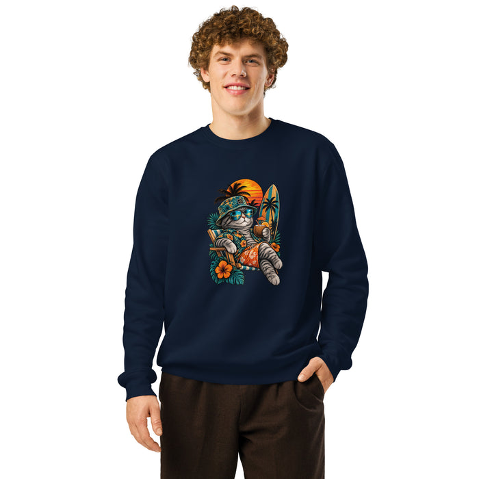 Unisex organic mid-weight sweatshirt, French navy, front view
