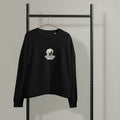 Women's organic crew neck sweatshirt, black, front view
